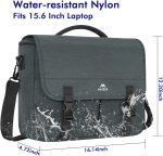 Messenger Bag for Men, Women Briefcases Lightweight Men's Laptop Bag 15.6 inch Water Resistant Crossbody School Satchel Bags for Boys Computer Work Office Bag with Shoulder Strap, Black - Image 3